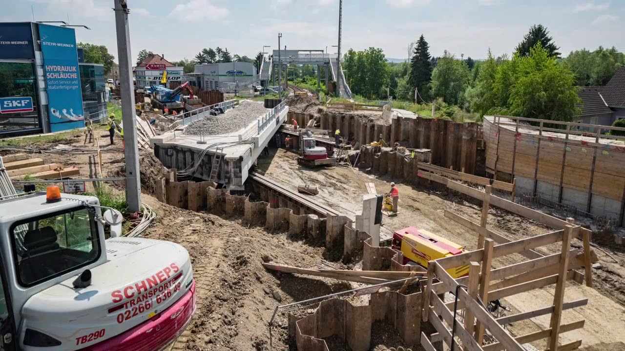 Reconstruction of a railway crossing