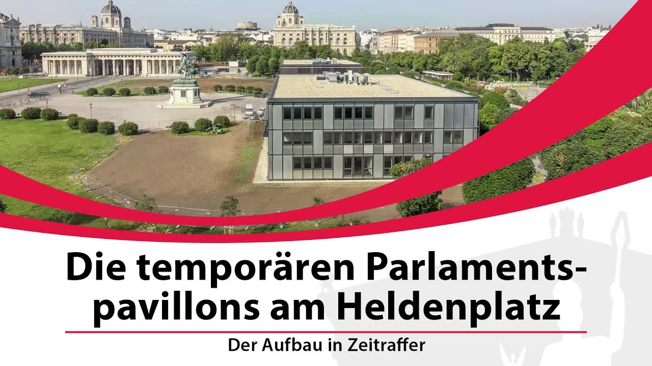 Construction of the Parliament Pavilions at Heldenplatz